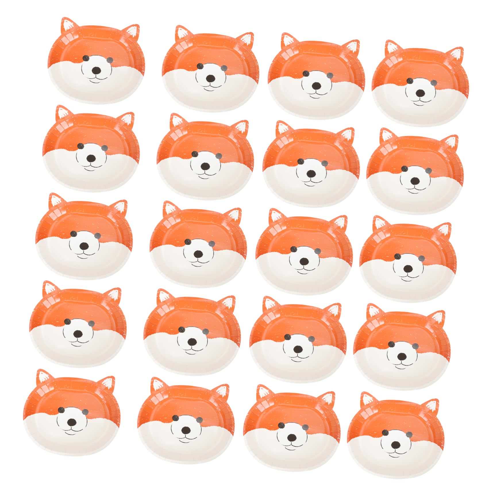 PRETYZOOM Adorable Paper Trays for Cupcakes 24pcs Dog Design Plates Disposable Paper Tableware for Parties