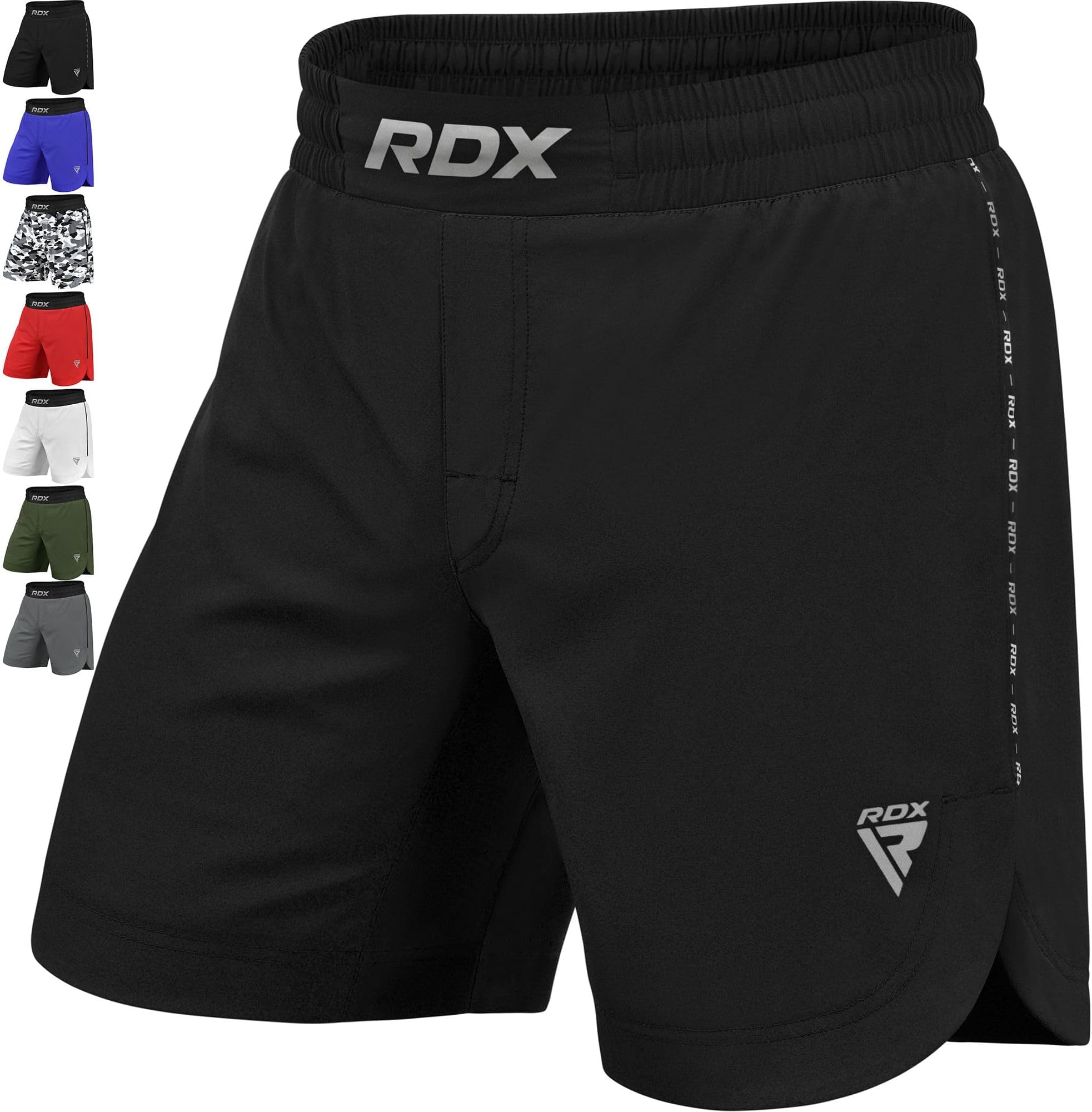 MMA Shorts for Training and Kick Boxing, Trunks for Bodybuilding Cage Fighting Muay Thai BJJ Grappling and Combat Sports, Adult & Kids Workout Clothing Inner Pocket and Drawstring for Martial Arts
