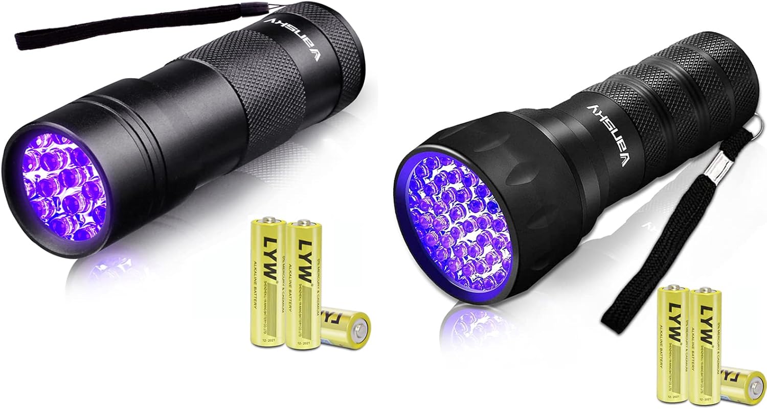 Vansky Black Light UV Flashlight, Blacklight 12 LED & 21 LED Urine Detector for Dog/Cat/Pet Urine & Dry Stains and Bed Bug On Carpets/Rugs/Floor,Matching with Pet Odor Eliminator