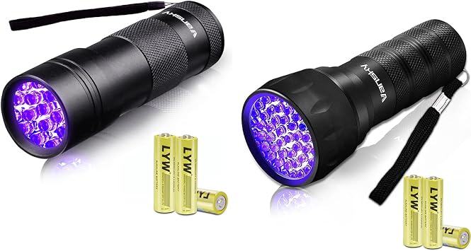 Vansky Black Light UV Flashlight, Blacklight 12 LED & 21 LED Urine Detector for Dog/Cat/Pet Urine & Dry Stains and Bed Bug On Carpets/Rugs/Floor,Matching with Pet Odor Eliminator
