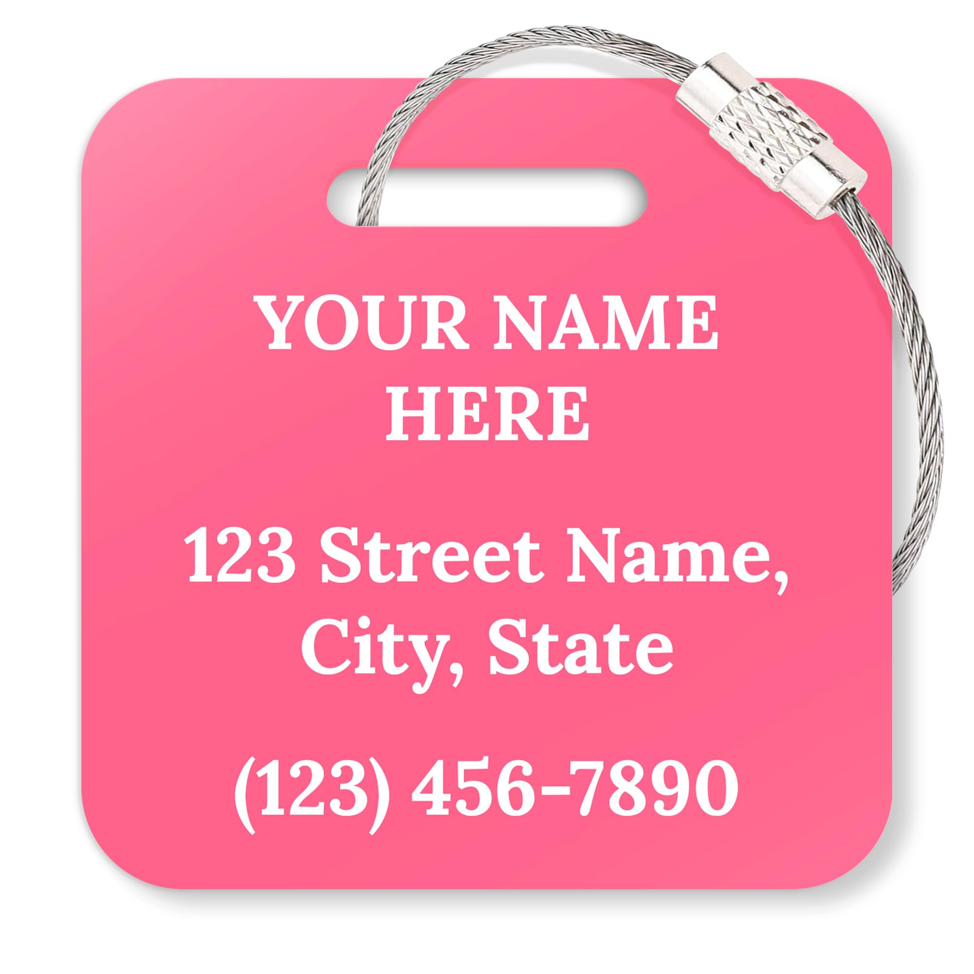 Custom Luggage Tags, Personalized Name Address for Suitcases,Backpack, Handbag, Travel Equipment Tag, 2x2 Inches, Acrylic Heavy Duty Waterproof, Made