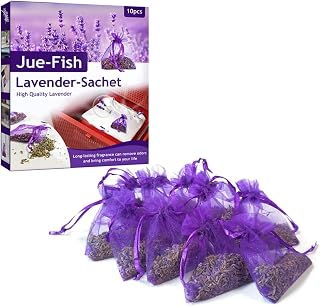 Cedar Chips and Lavender Sachets (10 Pack) Stop Clothes Damage Cedar and Lavendar Home Fragrance Sachets for Drawers and Closets