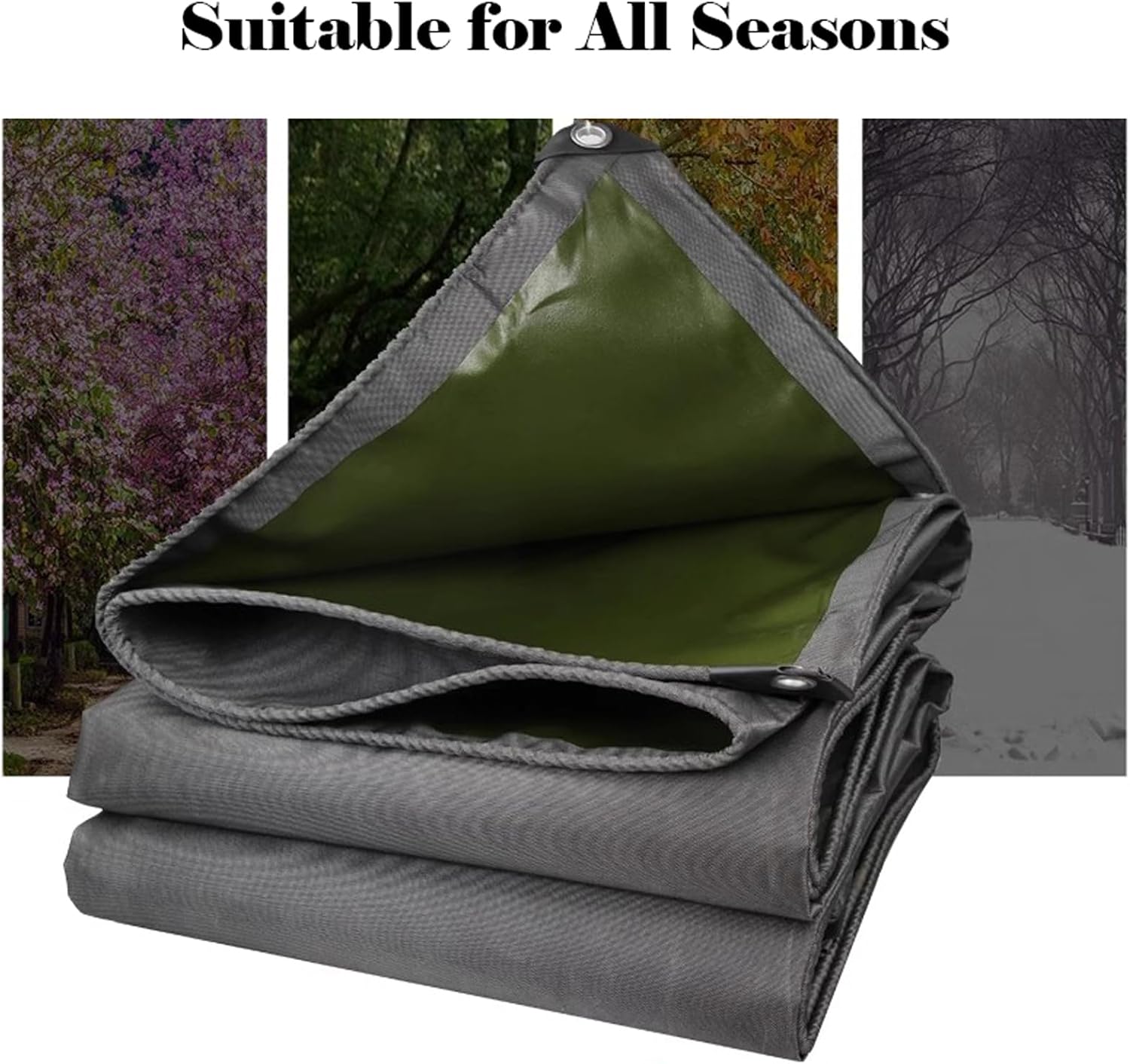 Heavy Duty Waterproof Tarp 23x33ft, Weatherproof Tarp Covers, Canvas Tarp with Rustproof Grommets, Waterproof Tarps for Outdoors, Tarpaulin with Reinforced Edges