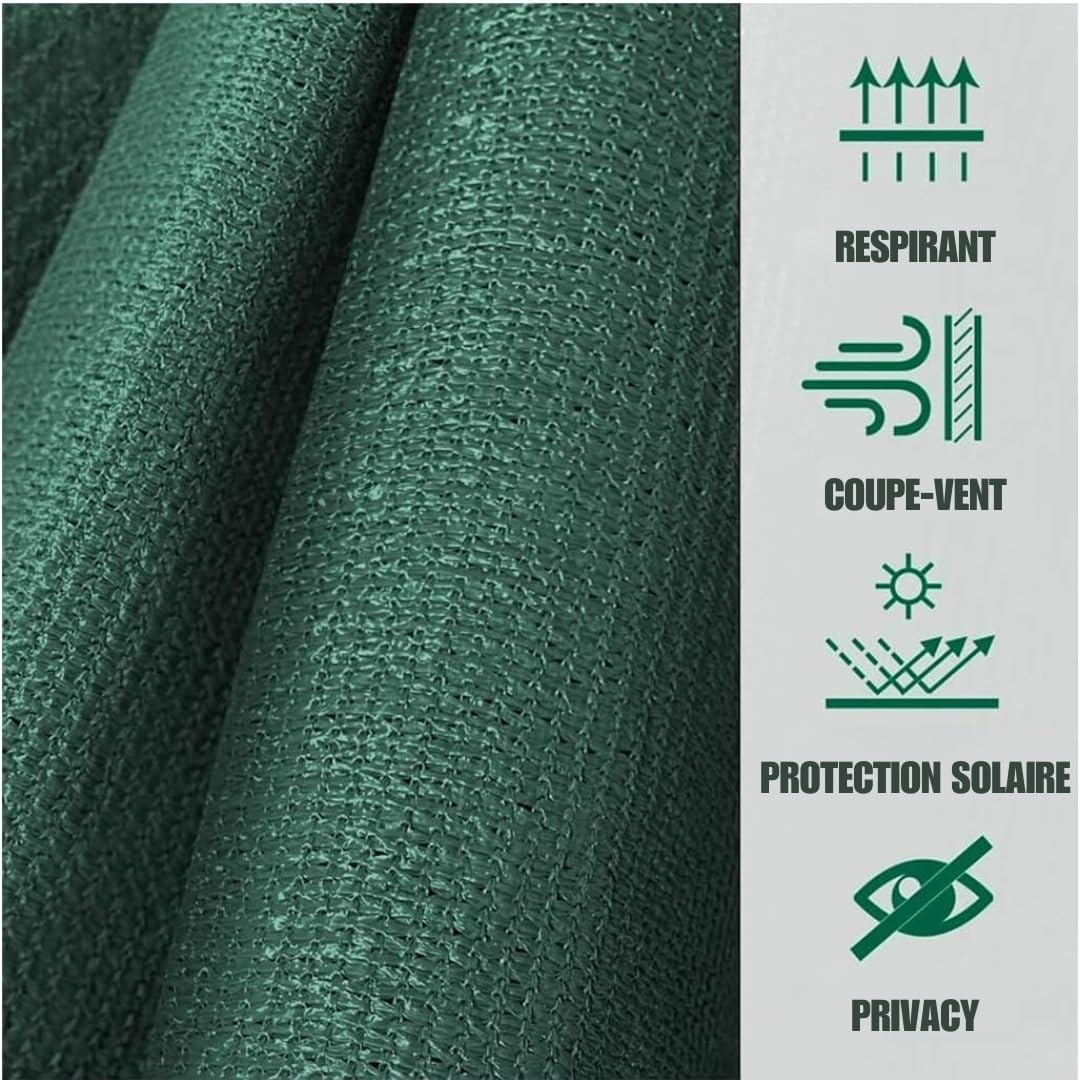 Brise Vue Jardin Vert 2 X 10 Metres +50 Colliers De Serrage Bache De Protection Exterieur pour Cloture De Jardin, Brise Vue Privacy 80%, Brise Vue Balcon Resistant Aux Intemperies