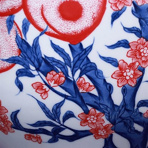 Miniatura 3 de Jarrones para centros de mesa, jarrón de cerámica grande de 14.5 pulgadas, jarrón de porcelana azul y blanca, chino, retro, pintado a mano, florero,