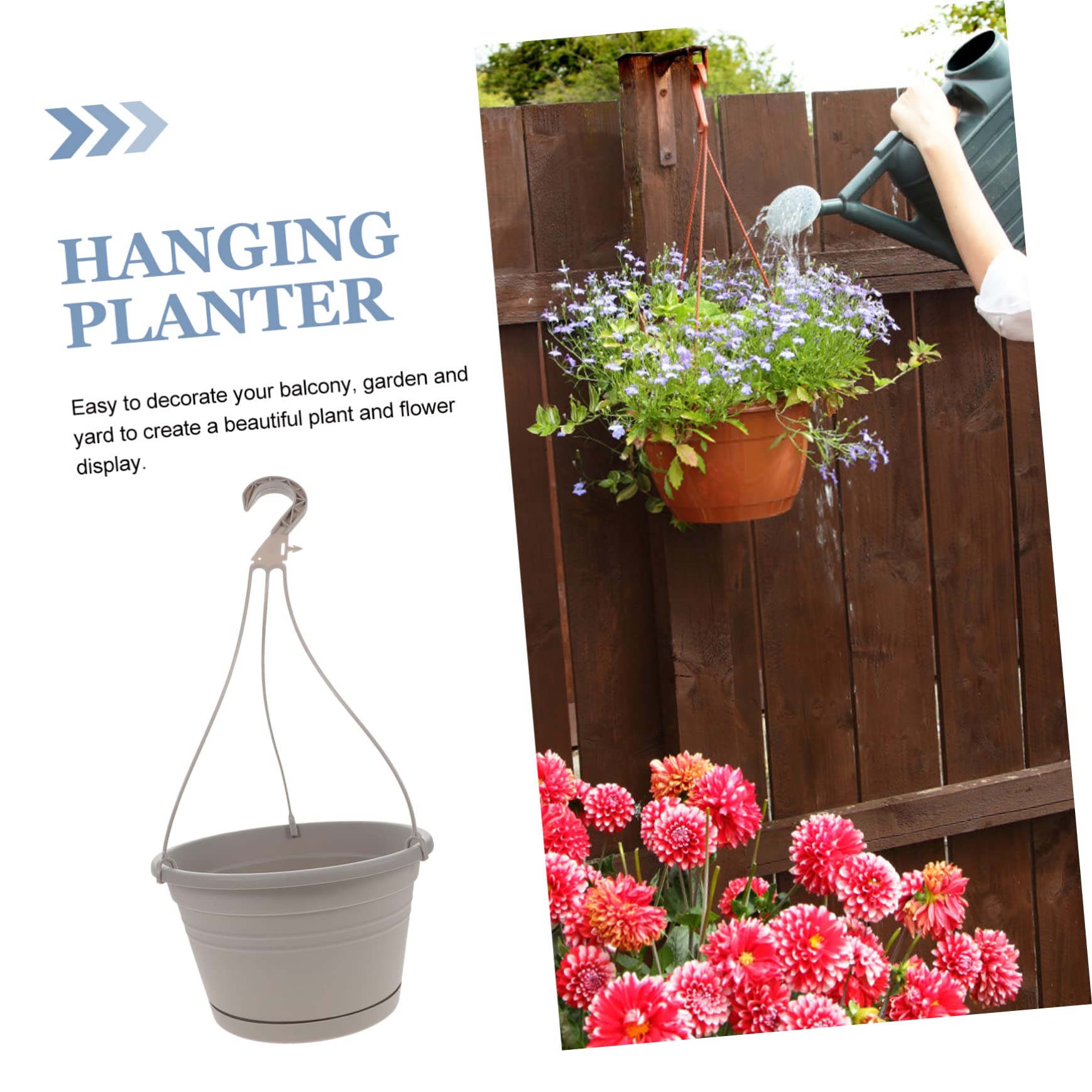 Murgiplast Pots En Plastique à Suspendre Pour Plantes Et Fleurs, Cintres Suspendues Et Crochets Pour Jardin Intérieur Et Extérieur, Grands Bacs Colorés Et Pots à Suspendre, 12 Unités (Petit