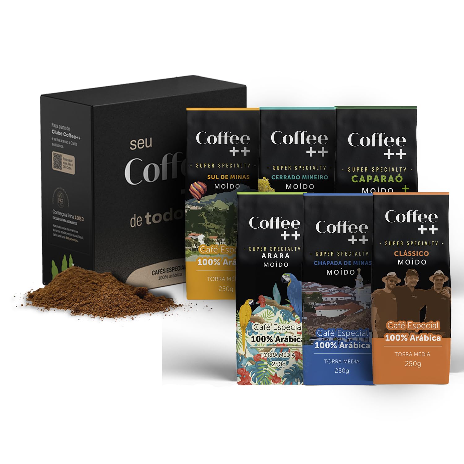 Kit 6 Cafés Especiais Torrados e Moídos