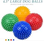 Extra Large Squeaky Dog Balls - 4.5” Spikey Dog Toys for Aggressive Chewers Heavy Duty Teething Chew Toys Dog Chew Toys Balls (4 Pack)