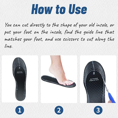 Miniatura 5 de 4 pares de plantillas transpirables para zapatos, insertos universales para zapatos, almohadillas ultra suaves, plantillas cómodas para caminar,