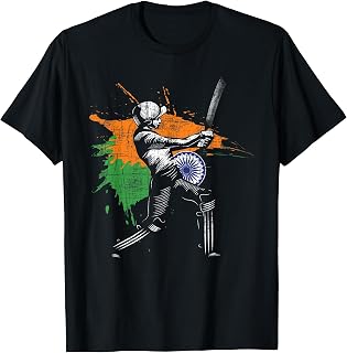 Indian Cricket Game - Cricketer Batsman Batting Cricketing T-Shirt