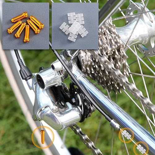 Miniatura 3 de HZJD Tapas de extremo de cable de bicicleta, crimpado de extremo de cable, tapas de cable para aleación de cambio de bicicleta, tapas de extremo de