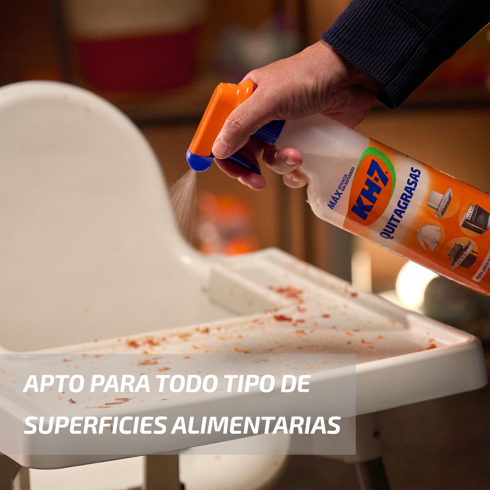 KH-7 Quitagrasas, Desengrasante | Elimina sin esfuerzo la Grasa y Suciedad | Aplícalo en la Cocina, Ropa, Exterior o Vehículos | Apto para todas las Superficies y Tejidos | Pulverizador 715ml.