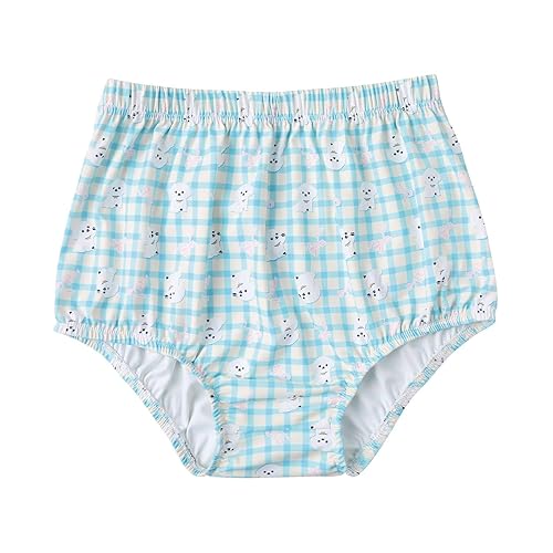 Landofgenie Diaper Cover for Adults Cute Puppy Printed Reusable Washable Elasticated Waistband Adult Diaper Cover Blue S - Blue - Small