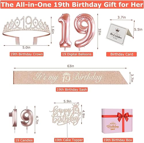 Miniatura 76 de Decoraciones de cumpleaños número 17 para niña, incluyendo tiara y banda de cumpleaños de 17, decoración para pastel y velas, globos de números