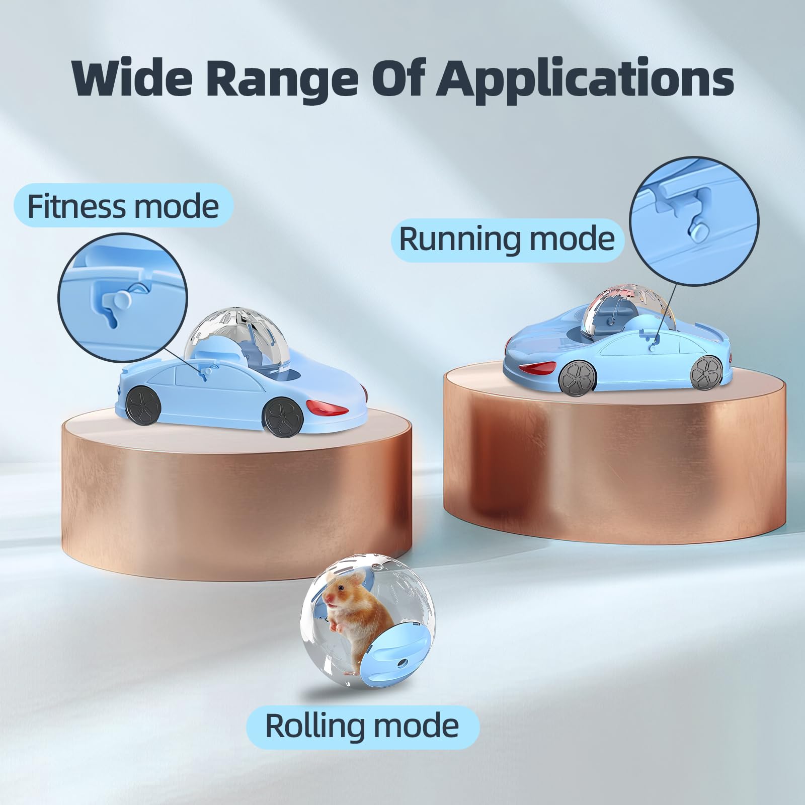 Pelota de ejercicio silenciosa para hámster, con diseño ventilado, juguete de fitness seguro y duradero para uso nocturno, superficie antideslizante y cubierta extraíble, rueda de correr para