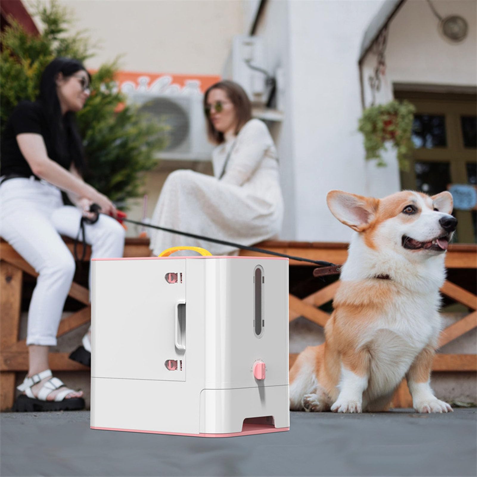 Contenitore per alimenti per animali domestici, dispenser portatile per cibo per cani e gatti, organizer per snack di grande capacità, design compatto salvaspazio, stile semplice per casa