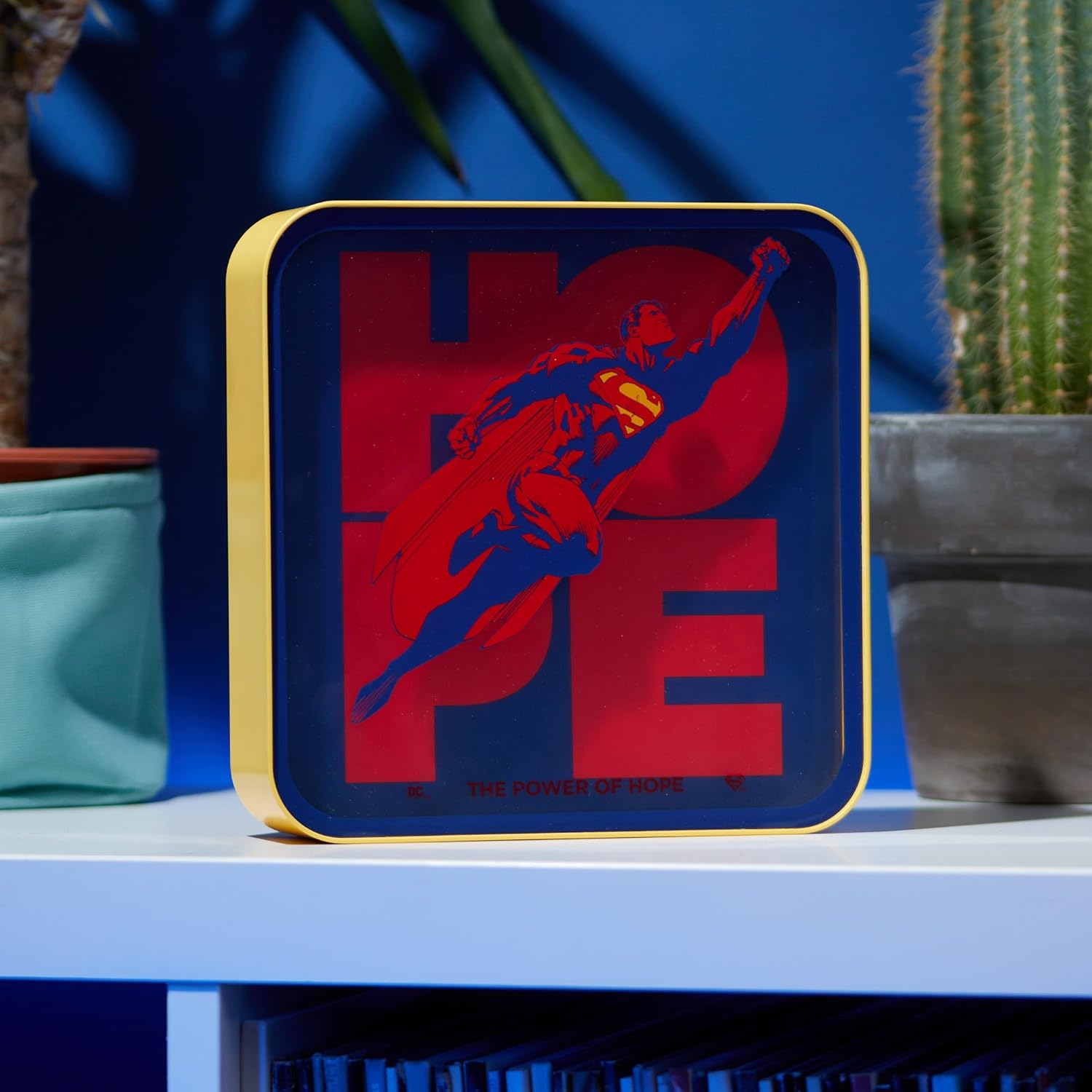 Numskull Official Superman 2025 Acrylic Logo Desk Lamp Wall Light for Bedroom, Office, Home, Study, Work - Official DC Comics Merchandise