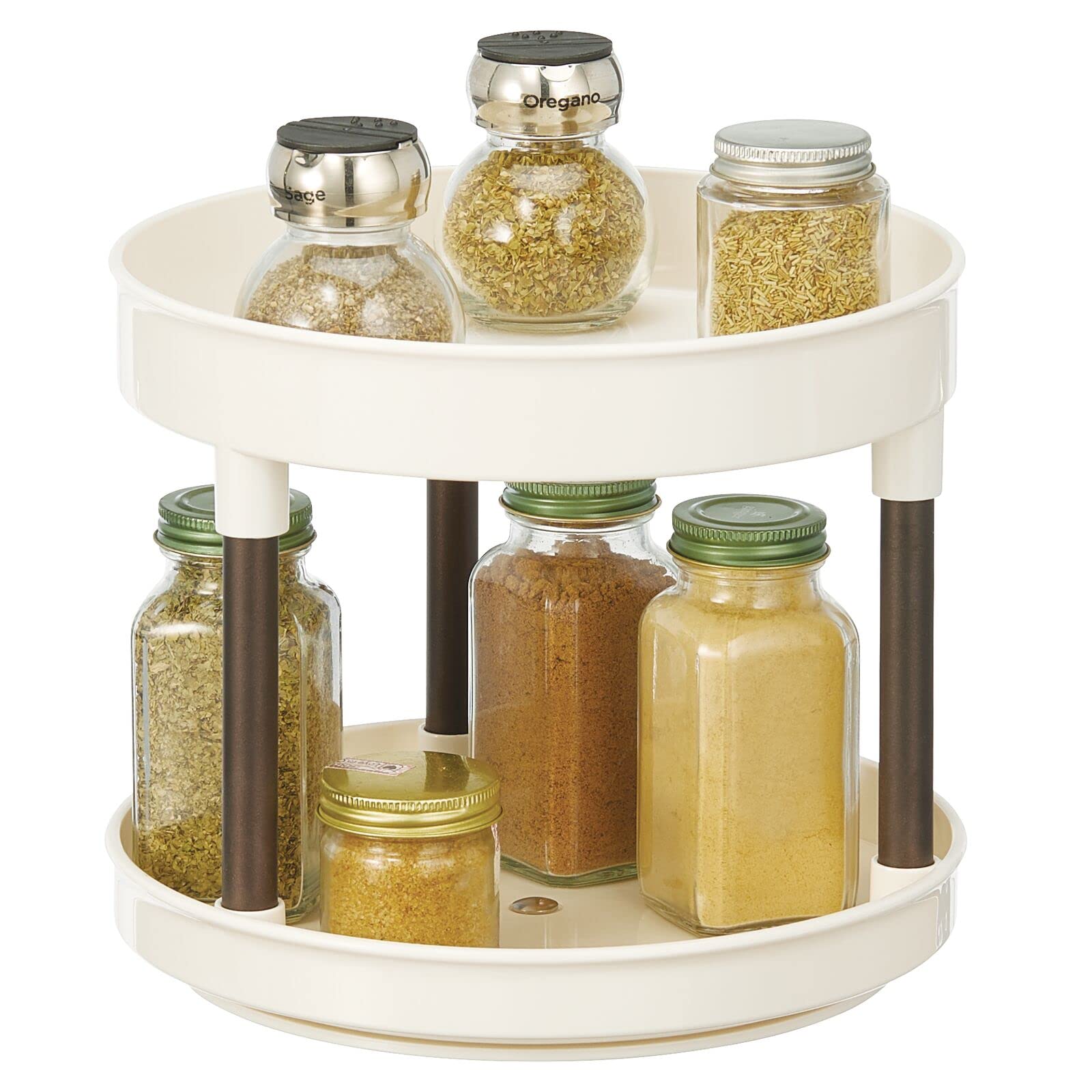 Buy mDesign 2 Tier Lazy Susan Turntable Food Storage Container for