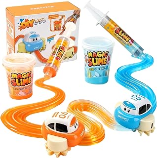 Slime Race Track Builder Kit with Rechargeable Toy Car – 2Pack STEM Learning Toys for 4-10 Year Old Boys/Girls