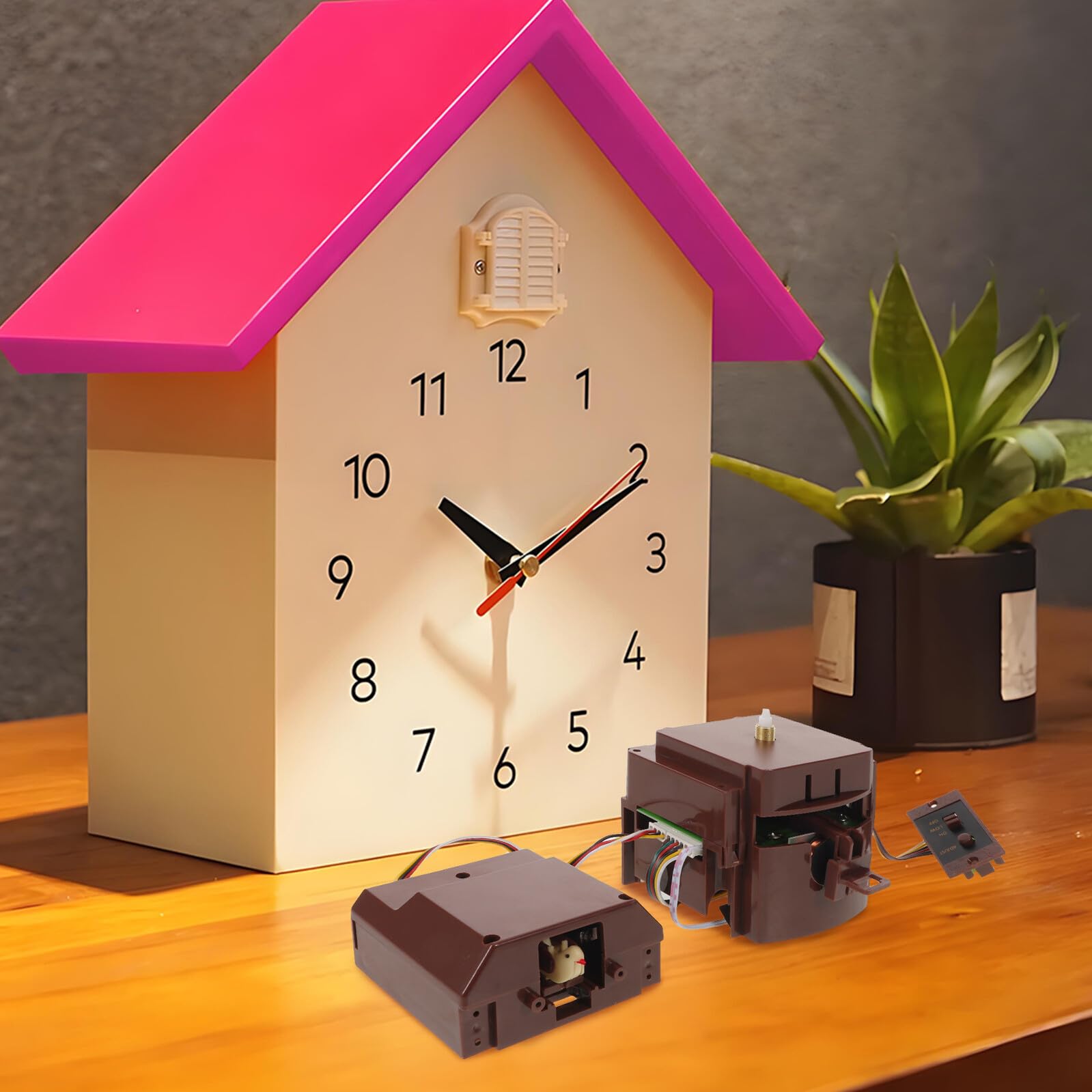Ciieeo Mécanisme D’Horloge à Coucou à Quartz Contrôle Lumineux et Sonore Pièce Détachée pour Horloge Murale Ancienne Fonction Musique et Sonnerie Intégrée Remplacement Précis et