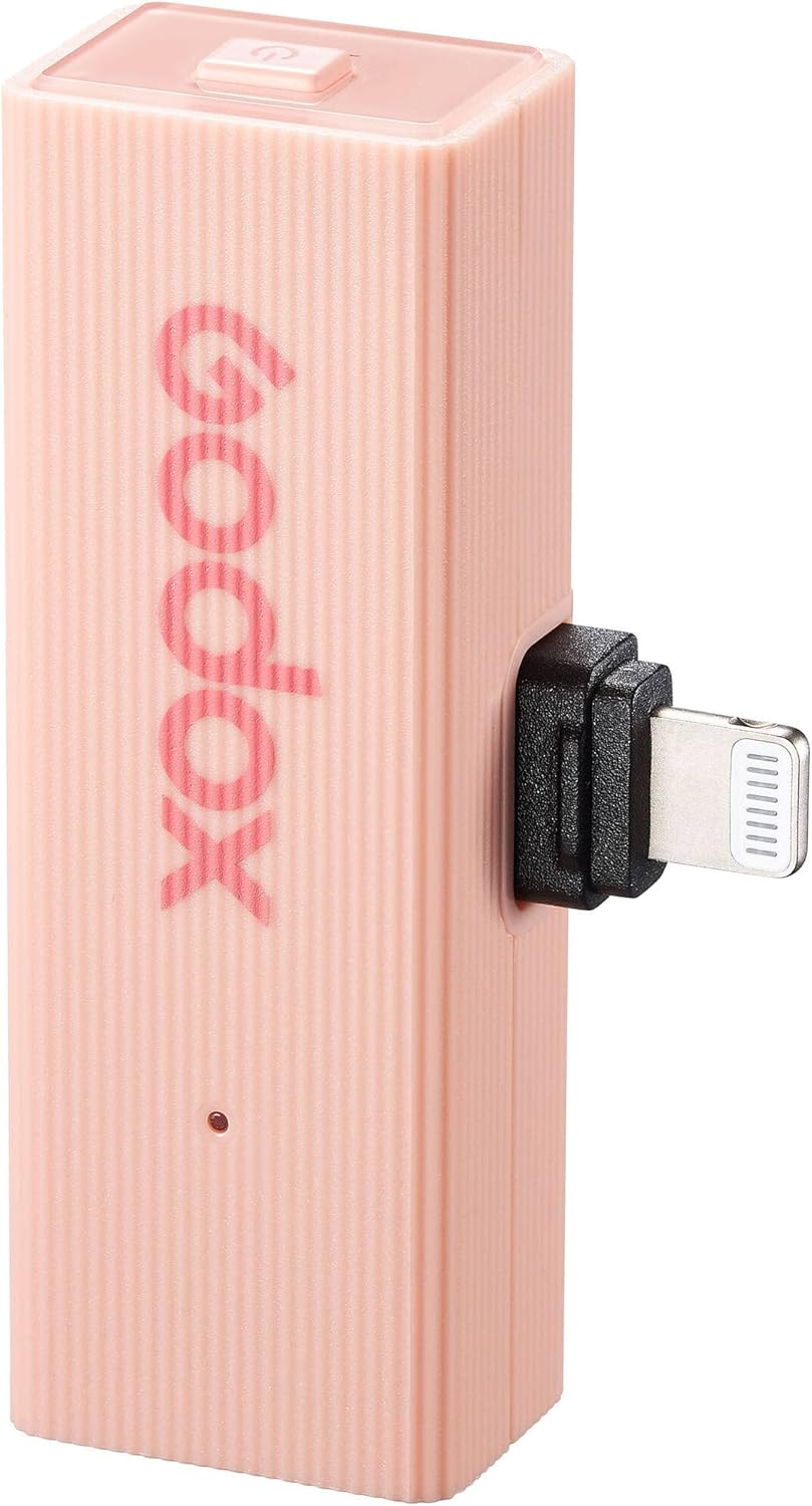 GODOX MoveLink Mini 2.4GHz Lightning Wireless Microphone Kit 2, Cherry Pink