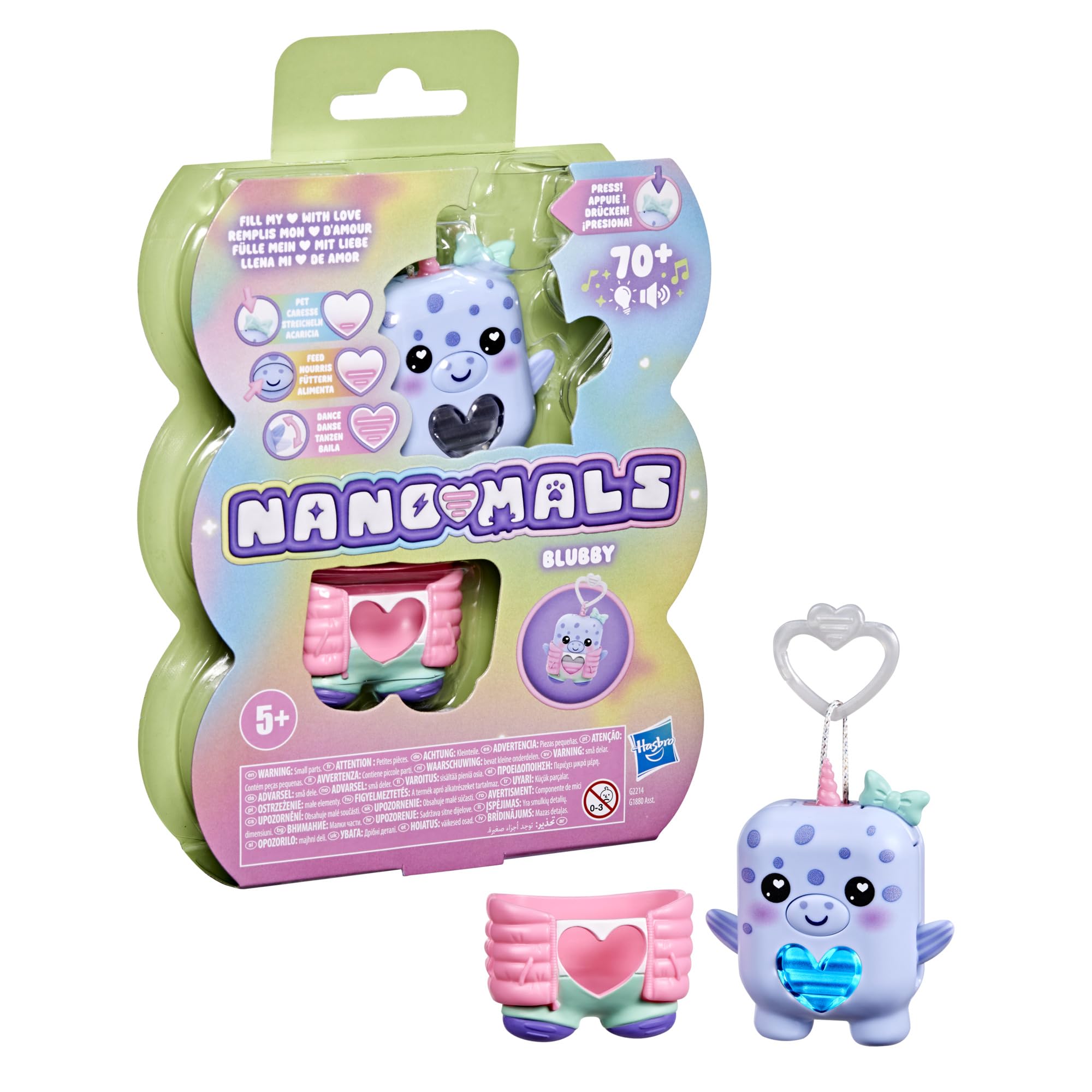 Hasbro Nano-mals Blubby narvalo cucciolo elettronico antistress
