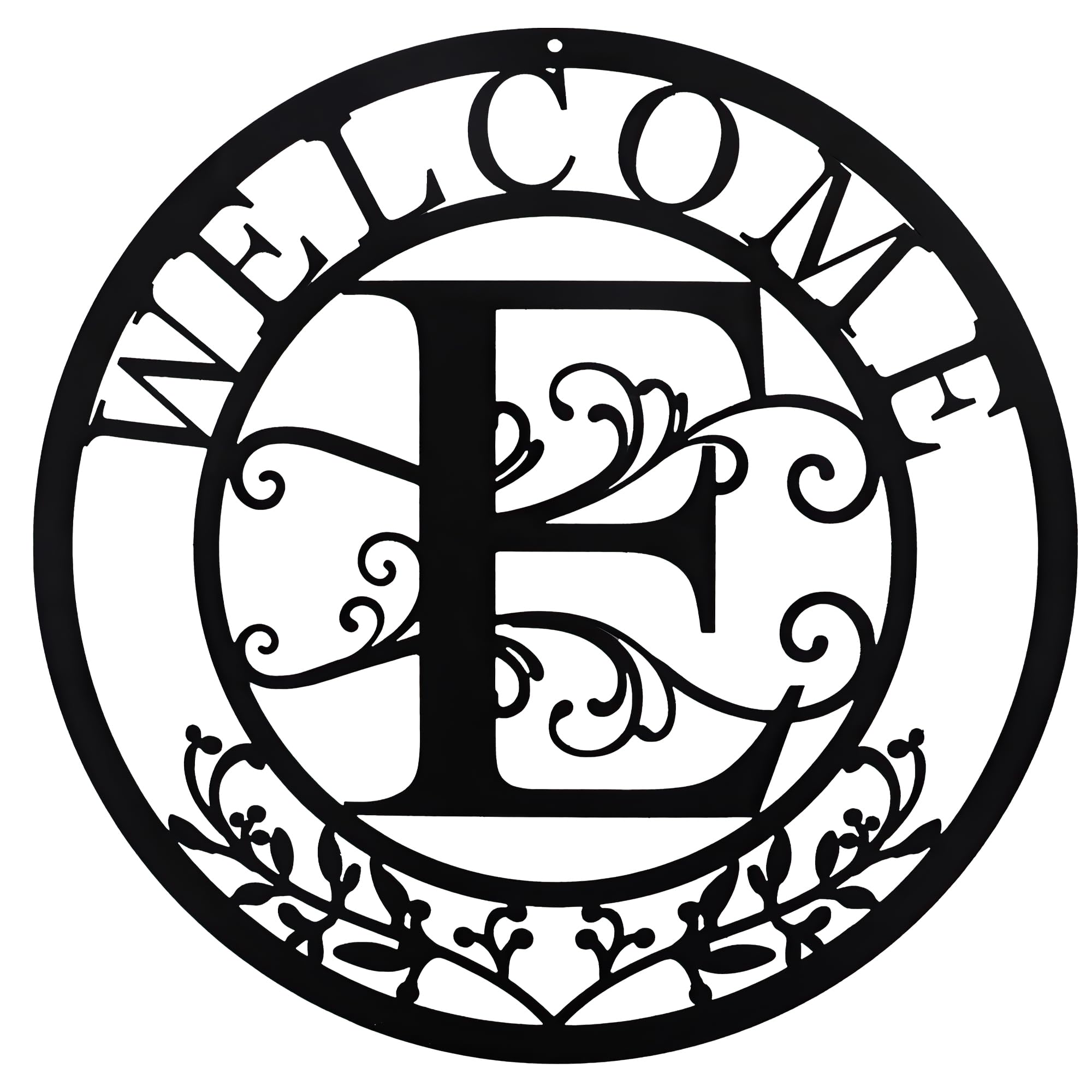 BVLFOOK Personalized Valentine Metal Wall Art for Living Room Bedroom Office Valentine Decorative Signs 12x18 Inches Black (Letter E)…