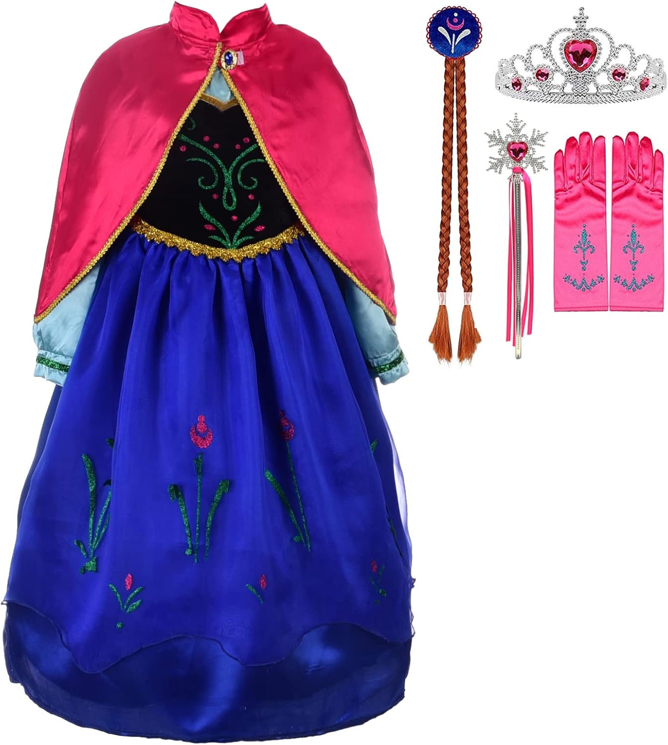 Lito Angels Girls Princess Snow Ice Queen Sister Costumes Halloween Birthday Fancy Party Dress Up with Accessories