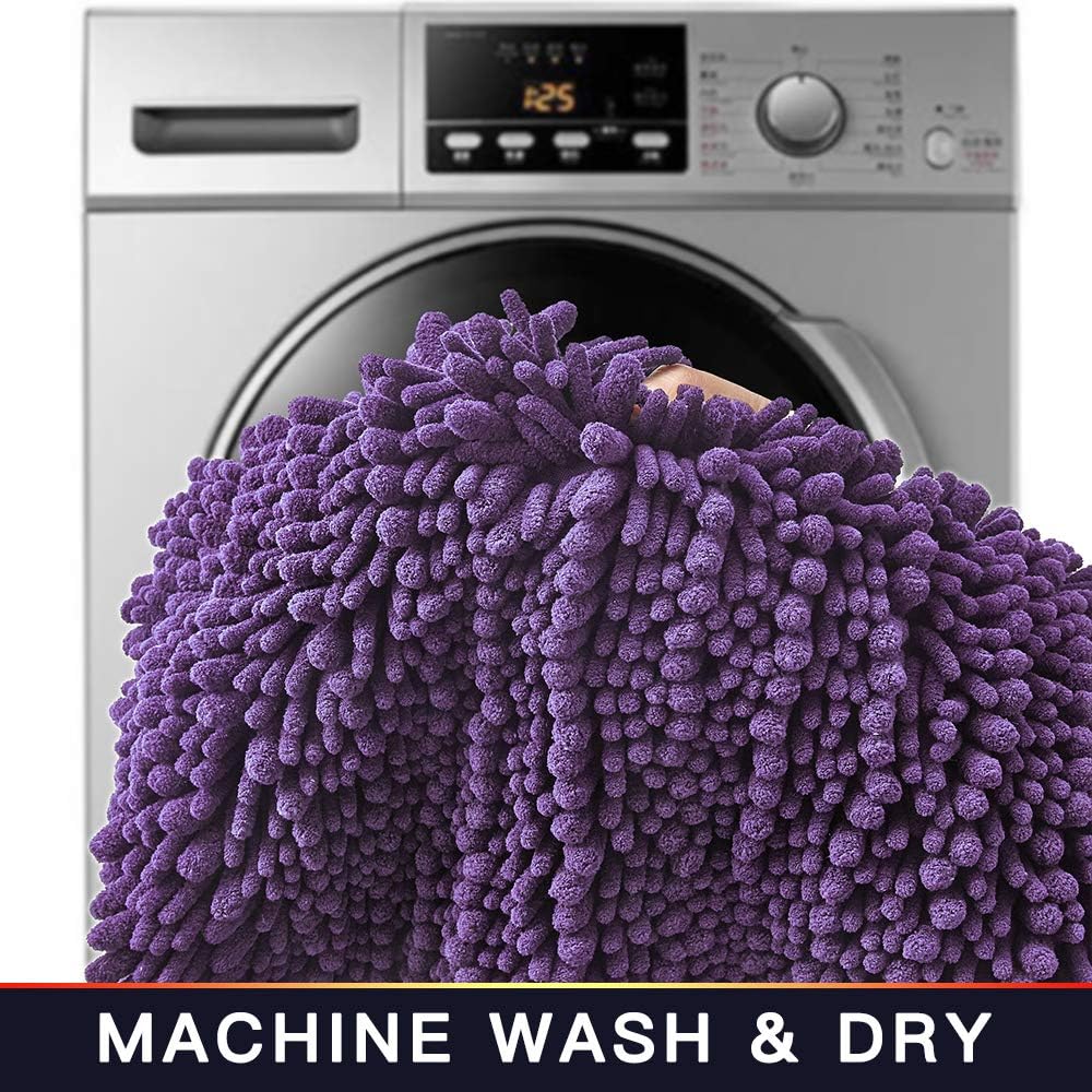 【Walenseeのストアを表示】最終セール！Walensee 大型バスルームラグ 滑り止めバスマット (72 x 24インチ ラベンダー) 吸水性 スーパーソフト シャギー シ