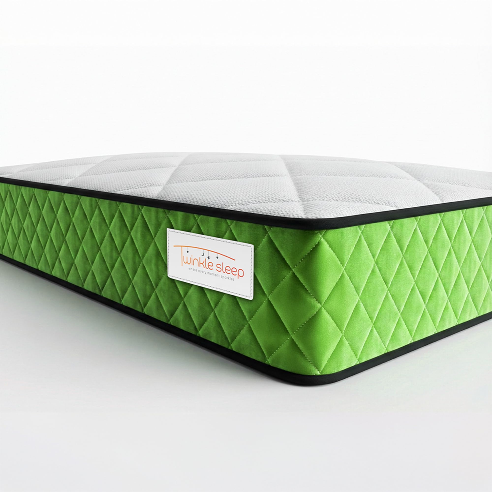 Twinklesleep Kids' Memory Foam Mattress - 5ft Double | Green | Gentle 20cm Thick Support for Deep Sleep | Orthopaedic Design for Body Alignment & Comfort | Breathable, Hypoallergenic & UK Made
