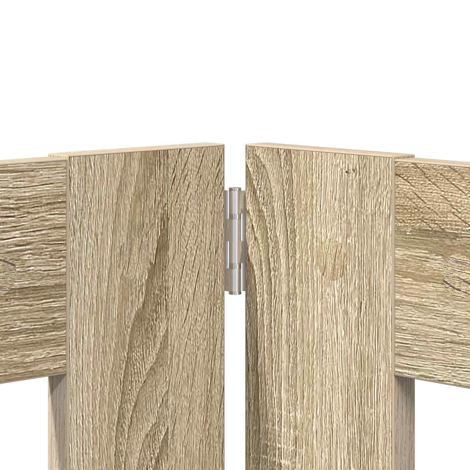 Portería para perros con soporte de madera de roble Sonoma, 241 x 60 cm, plegable, 4 piezas, interior para perros, cachorros, seguridad, protección