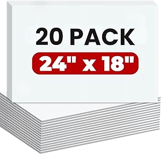 White Corrugated Plastic Sign Blank Boards 24" x 18" – Double Sided Waterproof Yard Sign Sheets for Garage Sale, Business Advertising, School Projects and Event Displays (Multiple Pack Options)