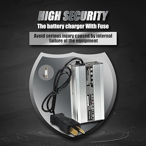 Miniatura 6 de Wztepeng - Cargador de batería para carrito de golf, 36 V, 5 A, enchufe de cargador de pie de cuervo compatible con EZGO Club Car Yamaha, etc.