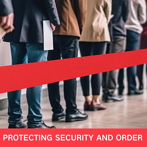 Miniatura 7 de Cinturón retráctil de 4 piezas para cinturón de precaución de montaje en pared de 10 pies con caja negra, barreras de control de multitudes para