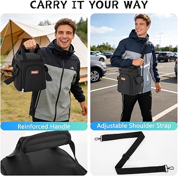 Travel Bag Compatible with Anker SOLIX C300, Portable Power Station, Protective Storage Bag for 288Wh LiFePO4 Battery, Portable Generator Organizer with Pockets & Shoulder Strap for Camping Travel
