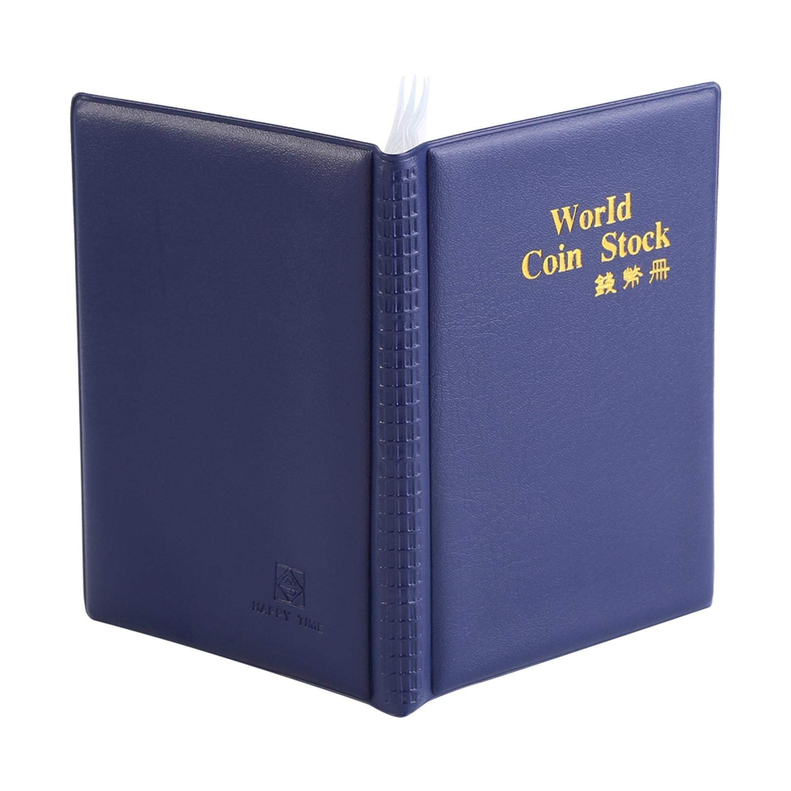 World Storage Folder Album, 120 Pockets 10 Pages Money Collecting Holder Book Holders Storage Collection (Blue)