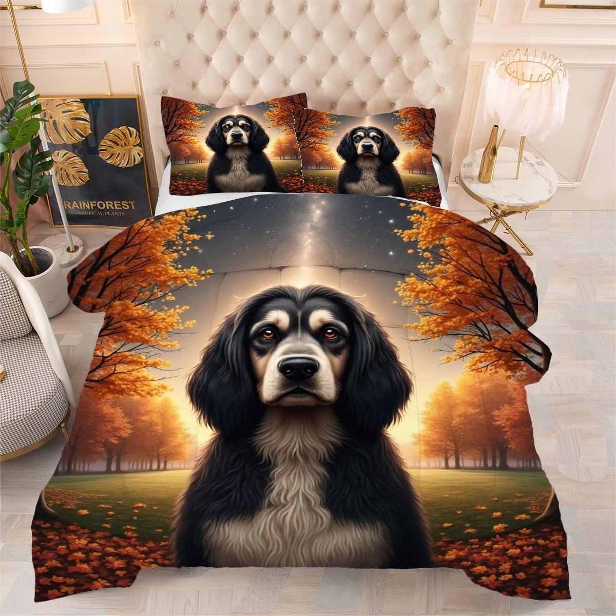 Couette 220 x 240 cm 4 saisons style moderne, parure lit réversible sans housse pour 2 personnes