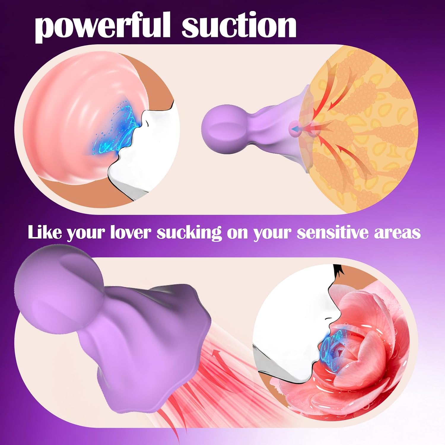 Nipple Sucker Toys Silicone Clit Suck Sex Toy Nipple Suction Toy Nipple Suck Sucking Toys Pussy Sucker Clitoris Pussy Licking Pump Nipple Stimulation Clitoral Inverted for Women Couples BDSM Beginner