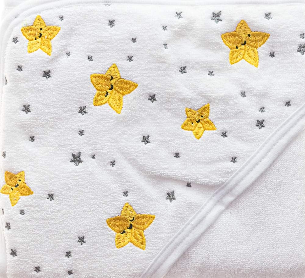 Primo Passi Hands-Free Baby Bath Towel Soft and Ultra Absorbent Cotton Hooded Extra-Large, 40x40 inches, Apron Towel for Safe Babies Bath time