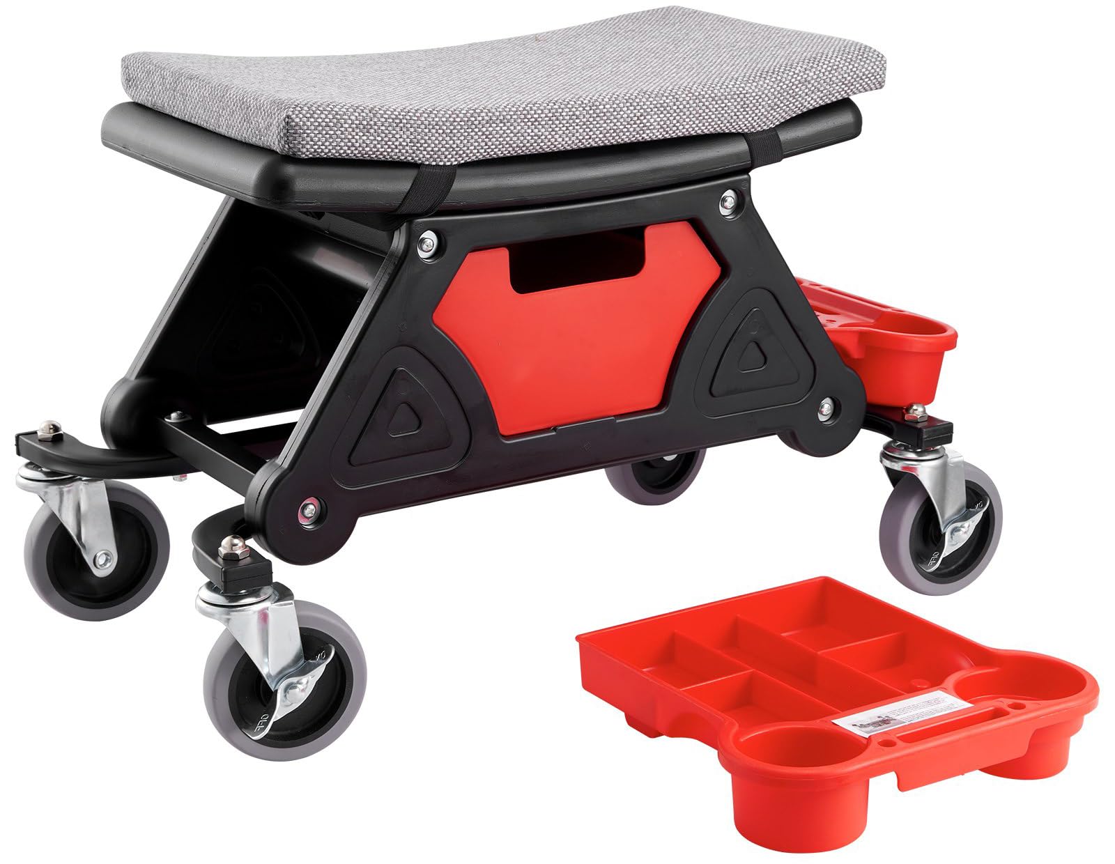 JOMAFA Asiento Taburete de Taller con Bandeja extraibles y Ruedas, Carga hasta 125 kg