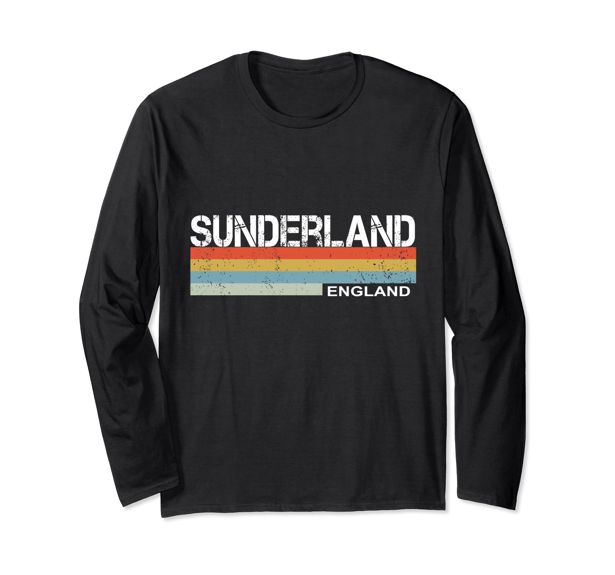 Sunderland Vintage Stripes Long Sleeve T-Shirt, Black