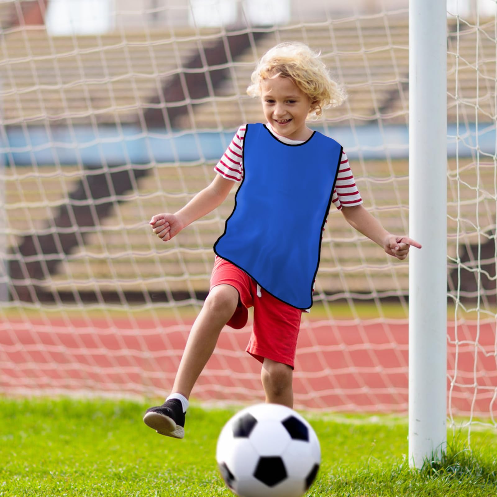 Lot de 6 Chasubles D'entraînement Sport Enfants, Chasuble Enfant Football, Gilet D'Entraînement Professionnel de Football, Training Gilets pour Pratique Football, Basket, Rugby, Hockey