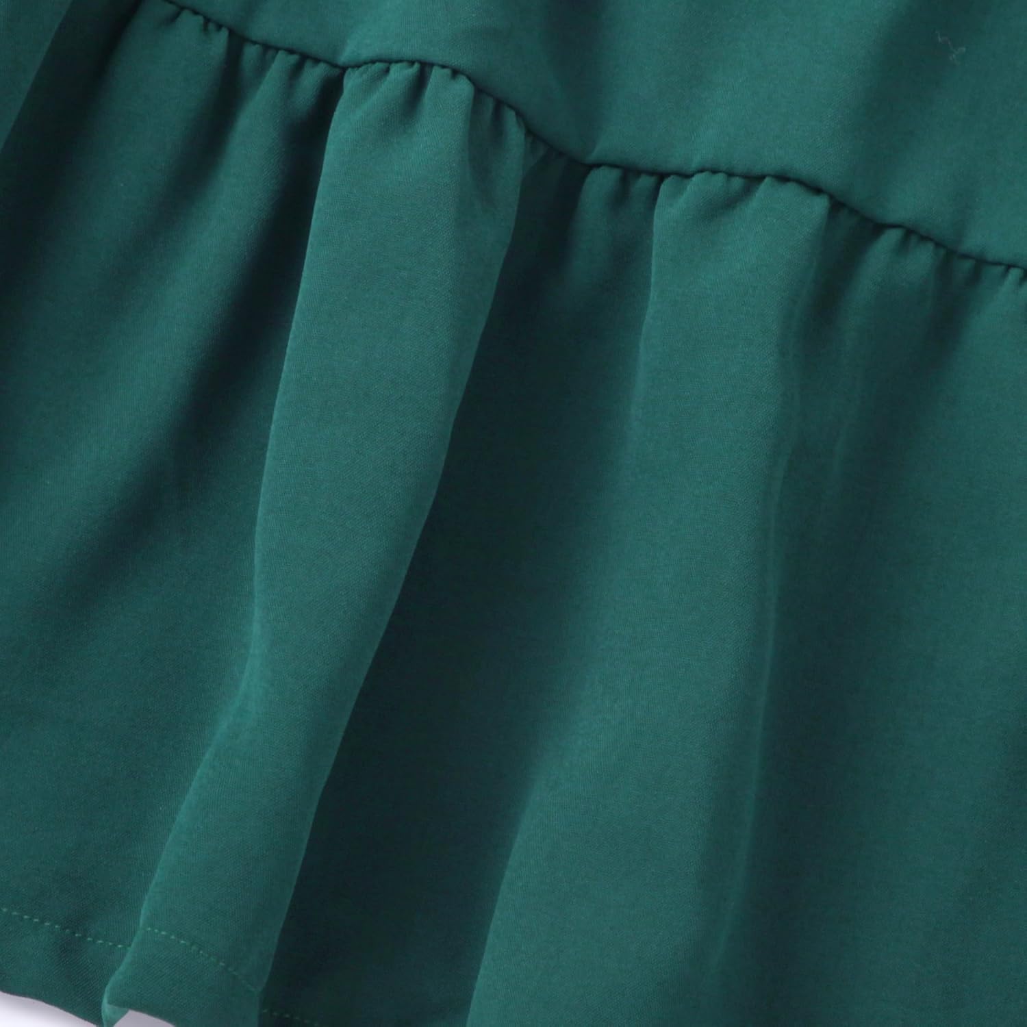 RETSUGO Girls Dresses Summer Flutter Sleeve Swing Casual Solid Color Tiered Smocked Dress 6-14 Years Old - Image 7