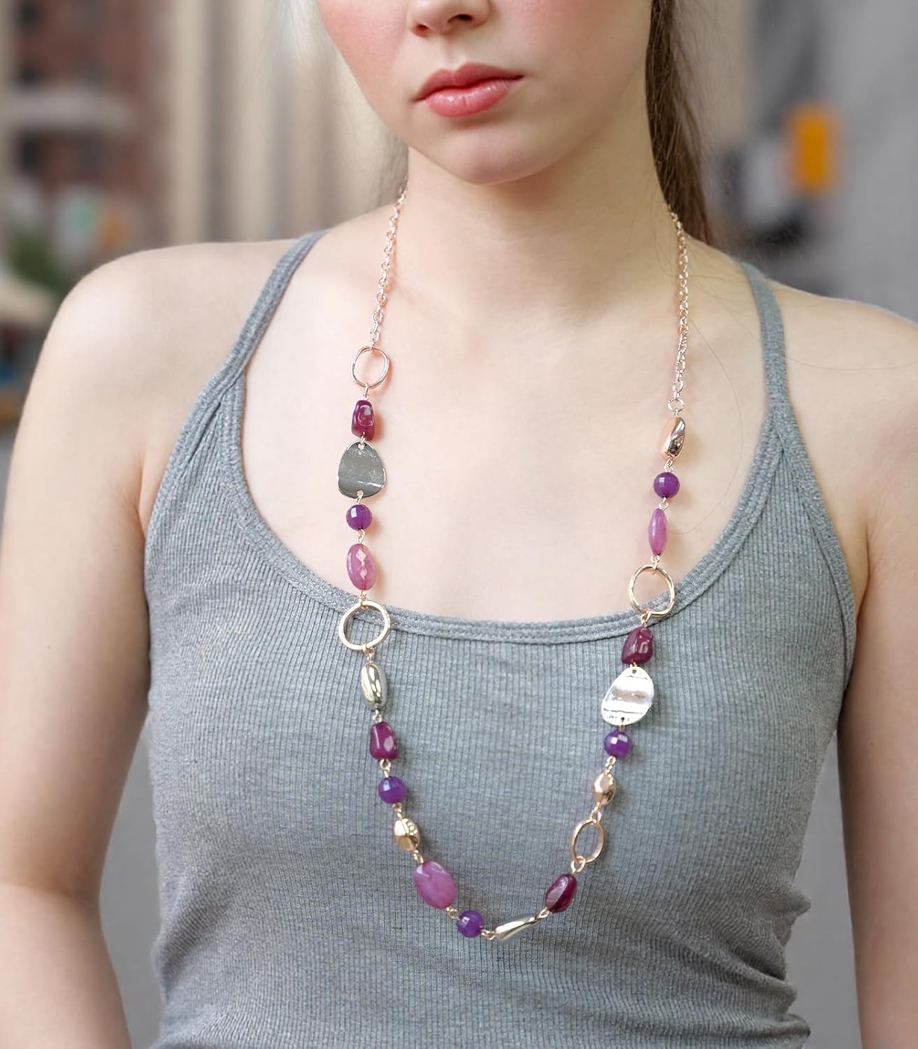 Long Gold Boho Necklaces for Women Beaded Statement Chain Long Necklace Gold Costume Jewelry Birthday Gifts for Her - Image 4