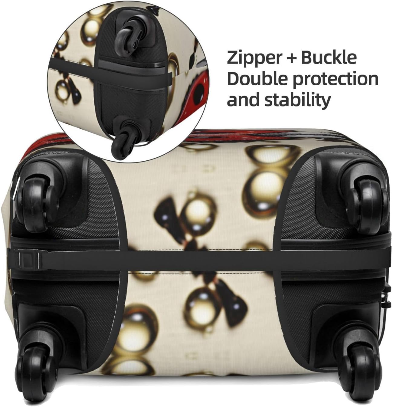 Beautiful Ladybug Luggage Cover Stretch Washable Suitcase Protector Suitcase Cover Anti-Scratch Luggage Sleeve Elastic Suitcase Case Protector Baggage Cover Fits 18-32 Inch