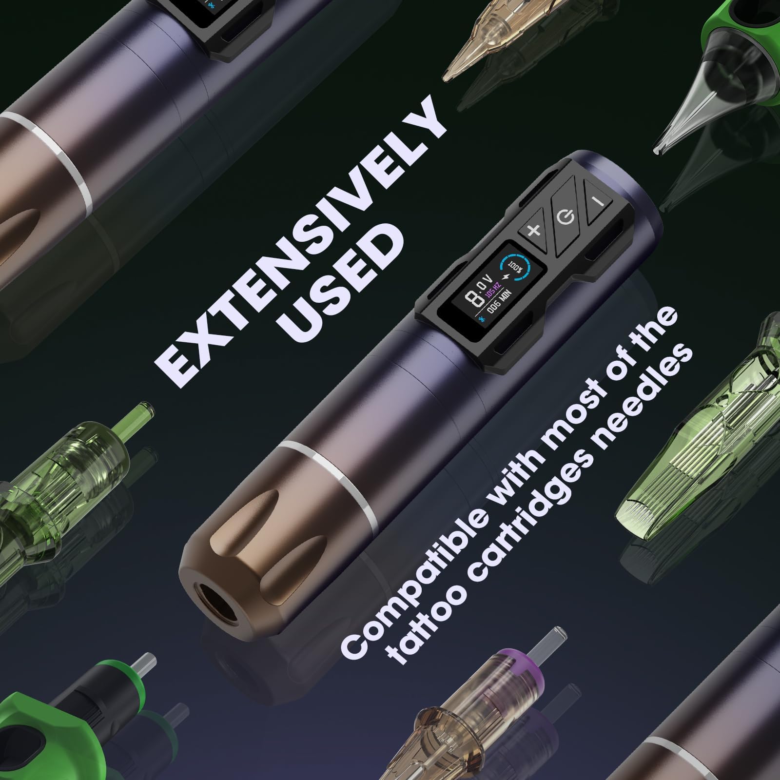INKin Kit Tatuaje Completo, Maquina de Tatuar Kit Completo Inalámbrico Profesional con Batería 2 Piezas de 1800 mAh Fuente de Alimentación y Revo Agujas Tatuaje, Tinta Tatuaje para Tatuadores- CL4