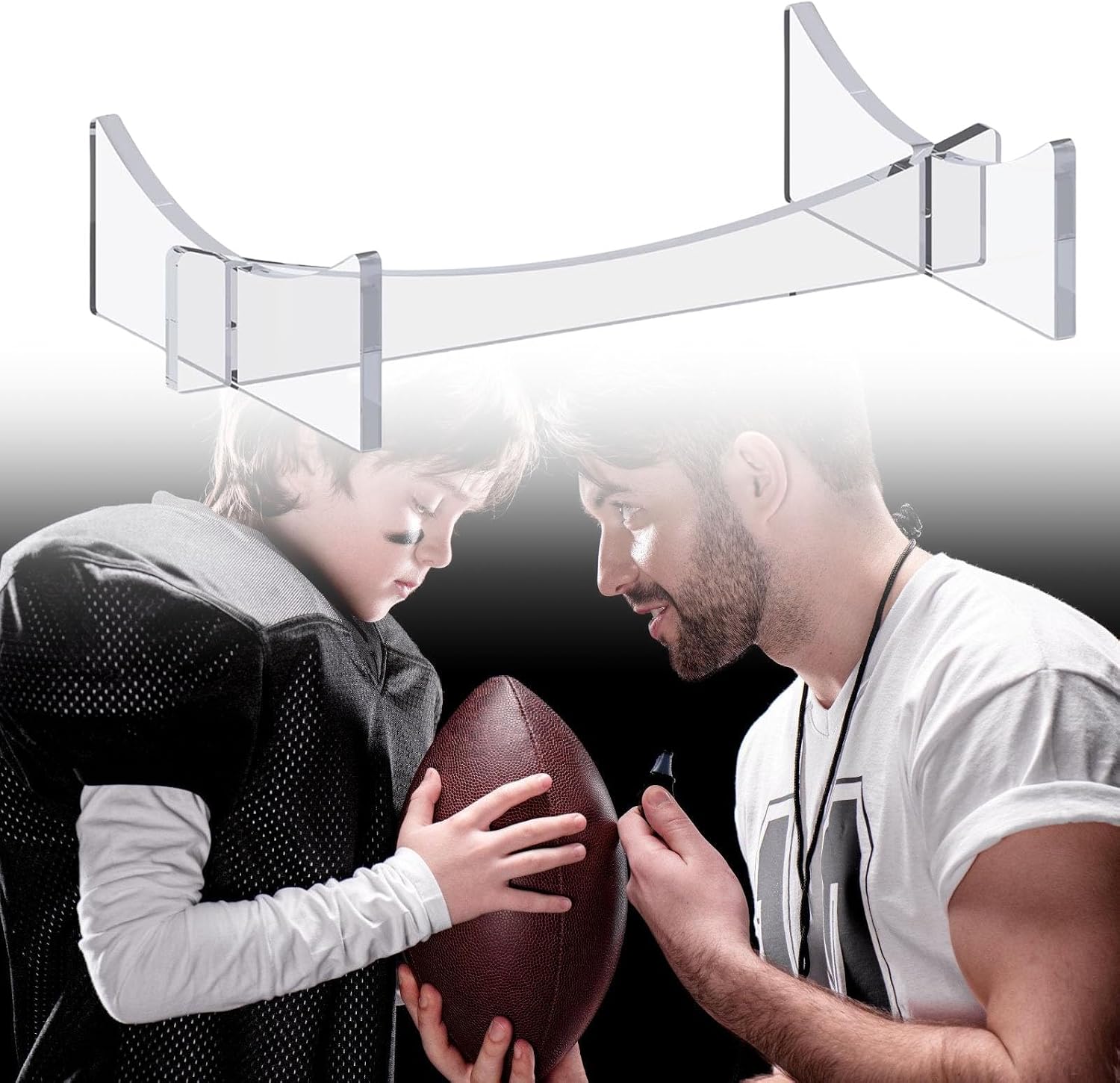 Pack of 3 Decorative Acrylic Ball Display Stand for Basketball Football Soccer Volleyball and Football with Clear Design Collectible Ball Stand