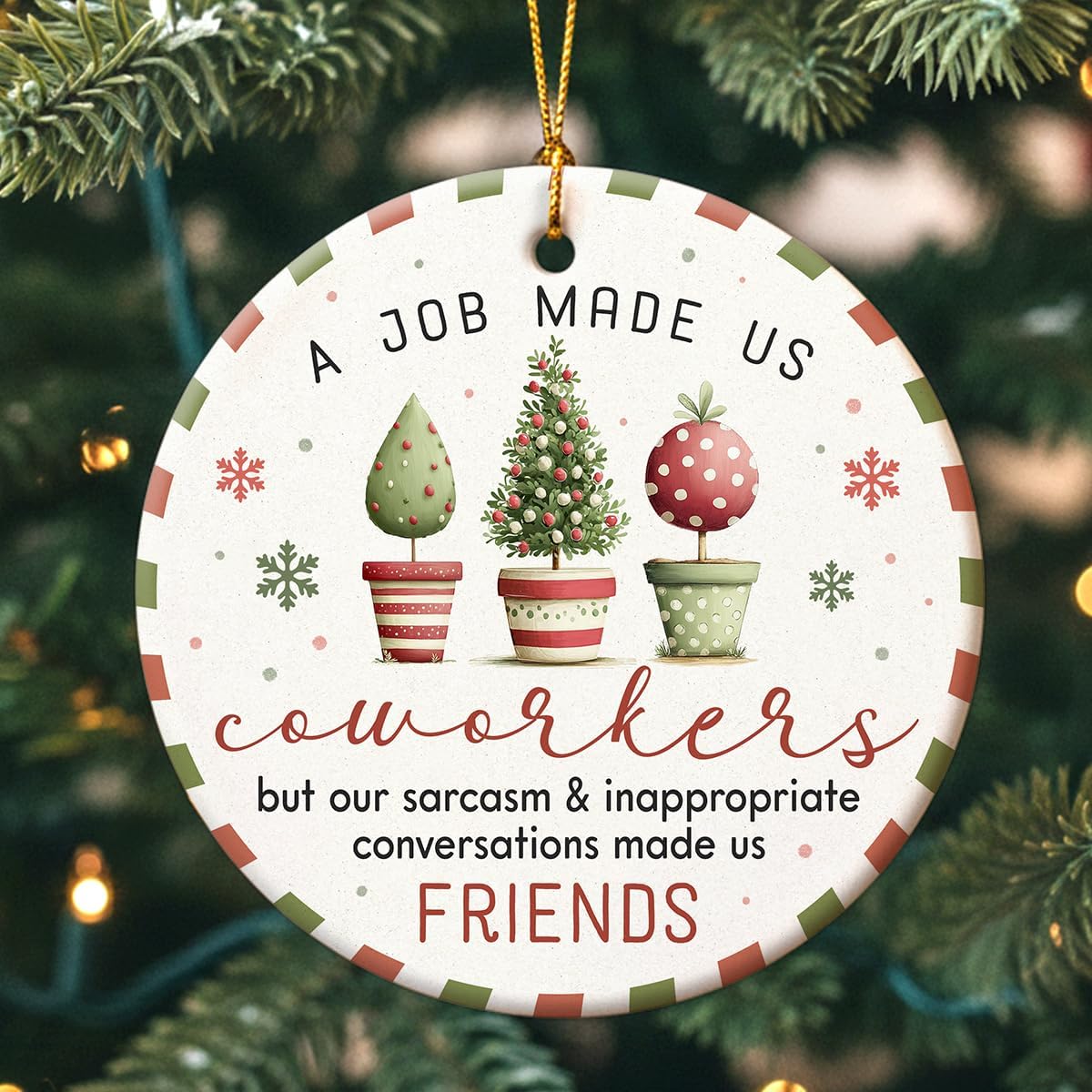 Coworker Christmas Ornament 2025 - Appreciation Gifts for Coworker Employee Boss Colleauge, Xmas Gifts for Coworkers, from Coworkers to Friends, Ceramic Ornaments for Christmas Tree - Image 2