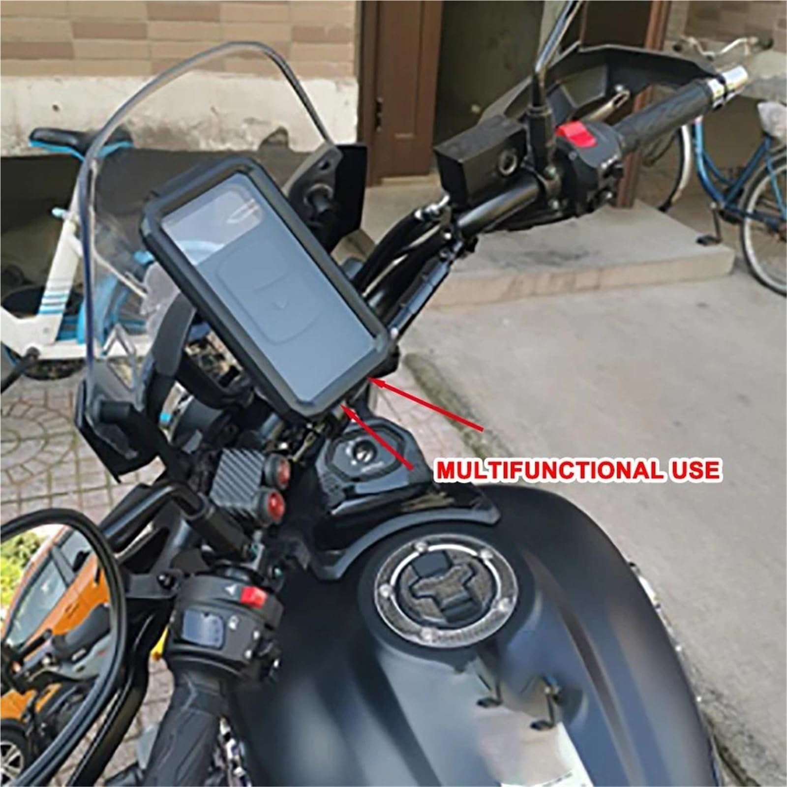 Barra di Rinforzo Manubrio Barra Porta Telefono Universale per Motocicletta da 25 Mm A 28 Mm per Rafforzare L'equilibrio del Manubrio Traversino Manubrio Moto(3)