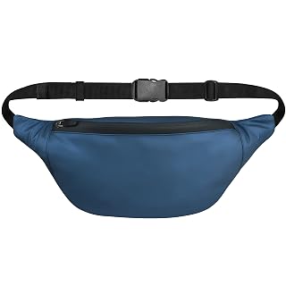 Syutm Waist Pack Travel Handy Hiking Zip Pouch Document Money Phone Belt Sport Bag Bum Bag for Men and Women Nylon (Blue Iridescent)